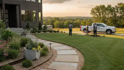 Lawn care team serving Olathe, KS with professional landscaping and yard maintenance services