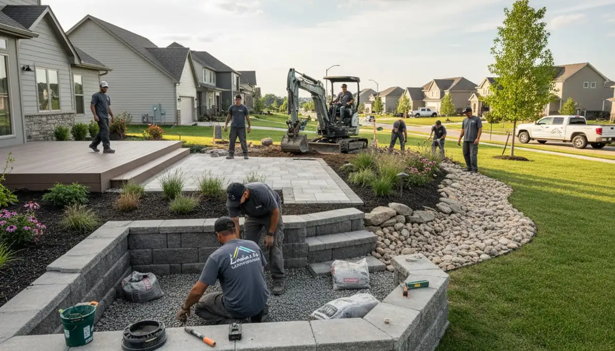 Professional landscaping service in Olathe, KS, for lawn care and outdoor property maintenance