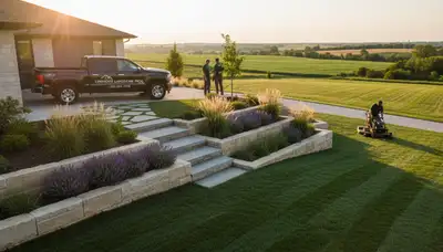 Landscaping crew provides lawn care services in Olathe, KS