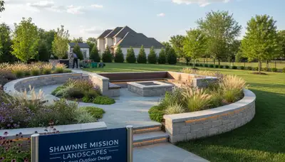 Landscaping crew providing lawn care services in Olathe, KS