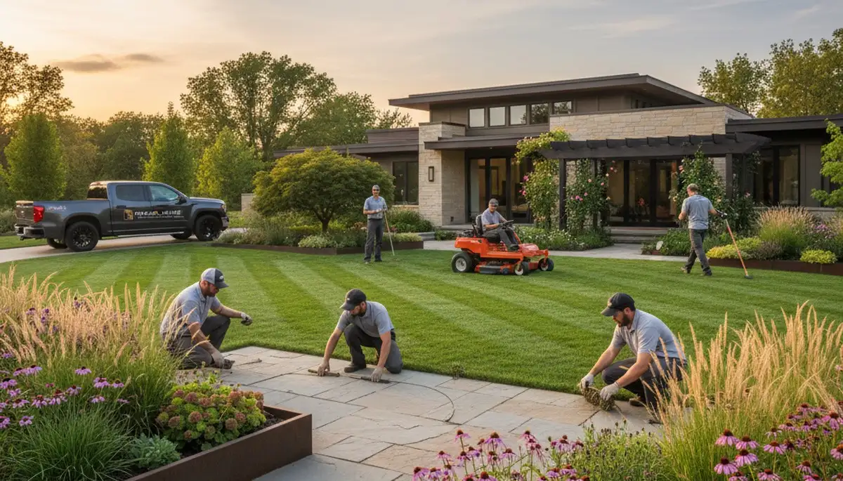 Professional landscaping service in Olathe, KS for lawn care and yard maintenance
