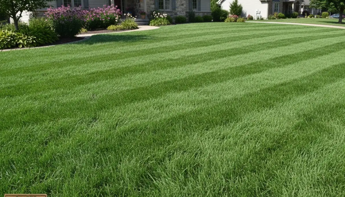 Lush, vibrant green lawn in Olathe, KS maintained by Chop Chop Landscaping lawn care professionals