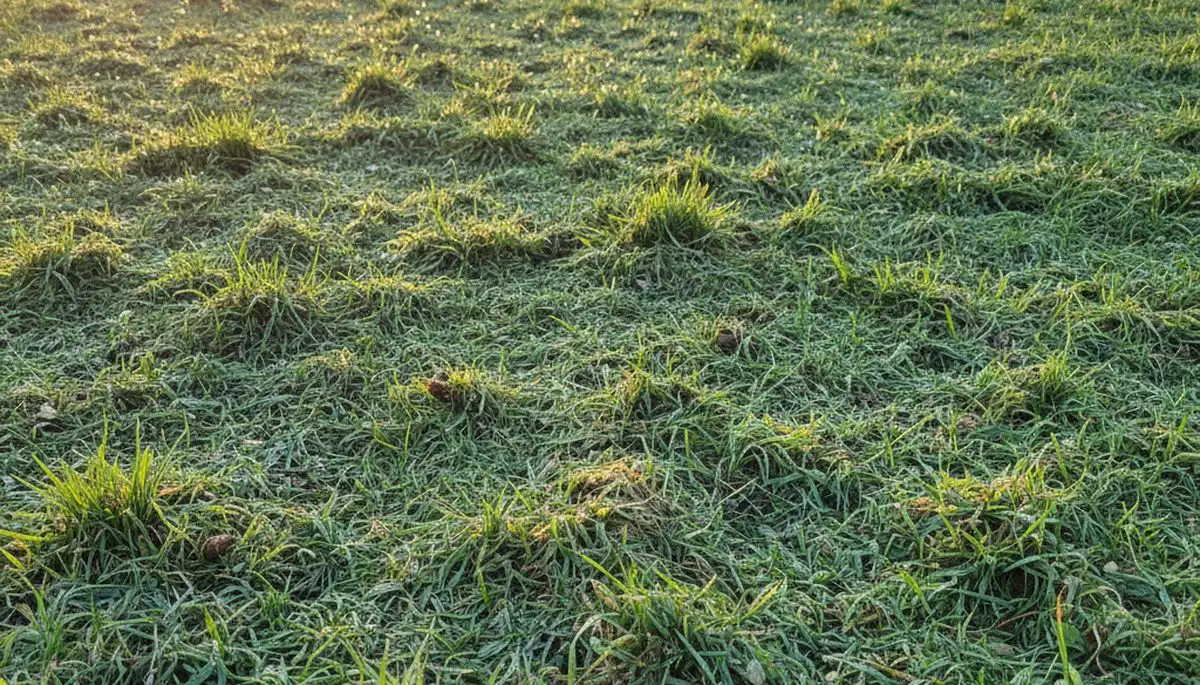 Hydroseeded lawn germination with green grass sprouts in Olathe, KS by Chop Chop Landscaping